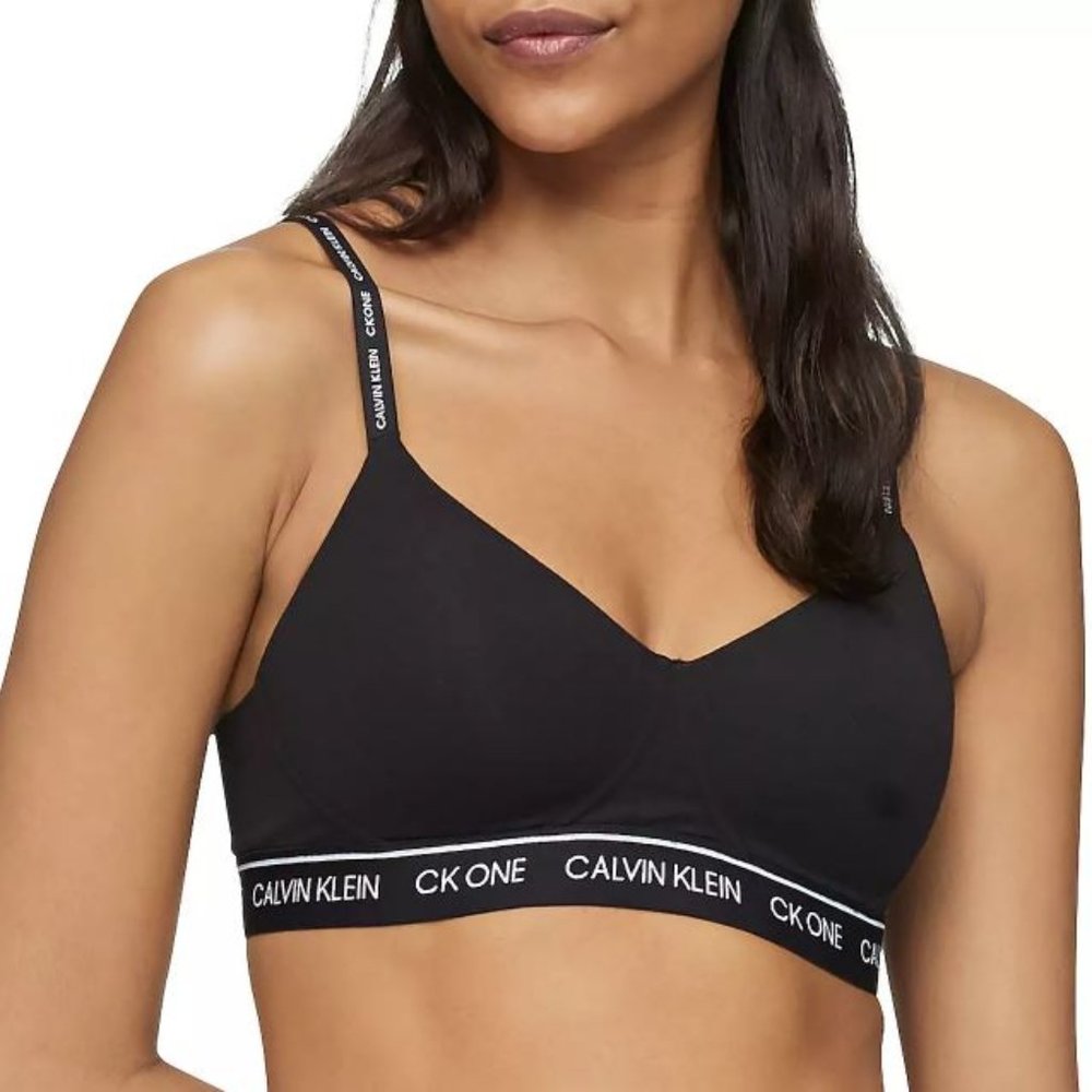 Calvin Klein Black Archive Logo Lightly Lined Wireless Comfortable Bralette